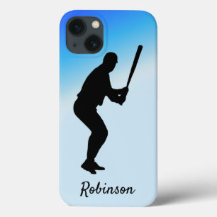 Baseball Batter Blue Sports Personalisiert iPhone 13 Hülle