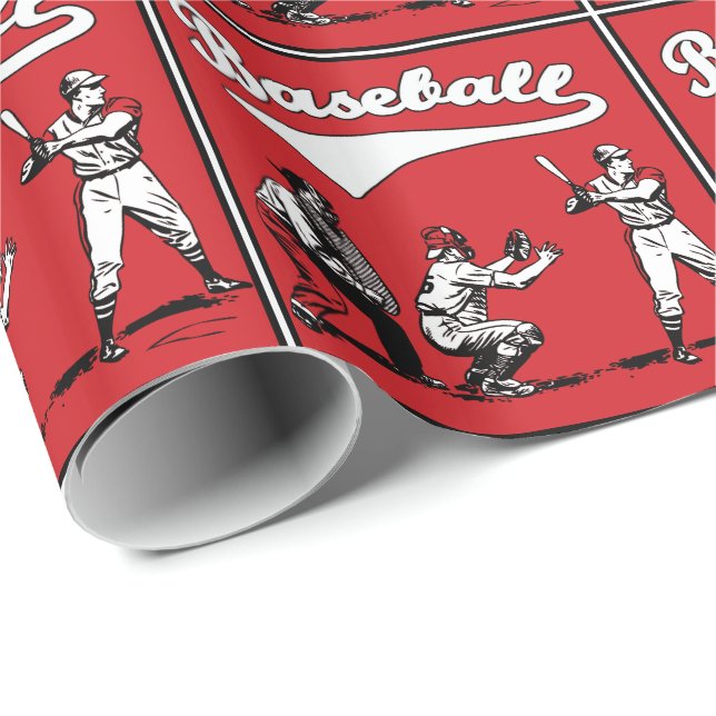Baseball Batter Catcher Umpire-Geschenk Geschenkpapier (Rolleneckpunkt)