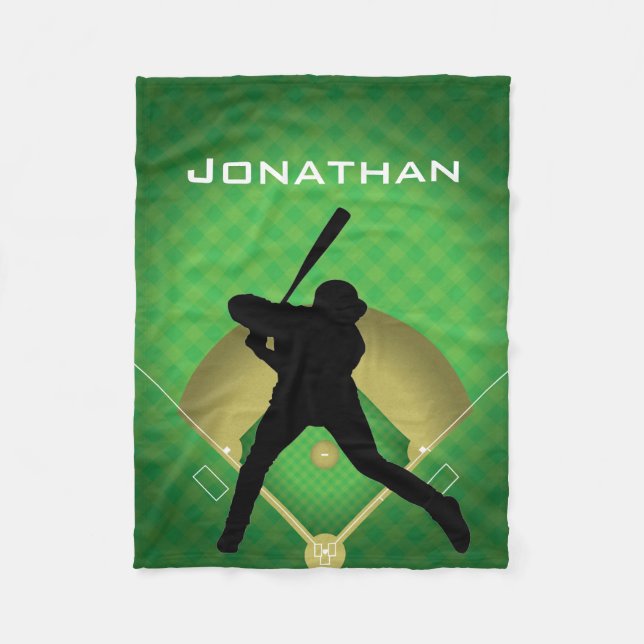 Baseball Batter Design Fleece Blanket (Vorderseite)