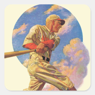 Baseball Batter Quadratischer Aufkleber