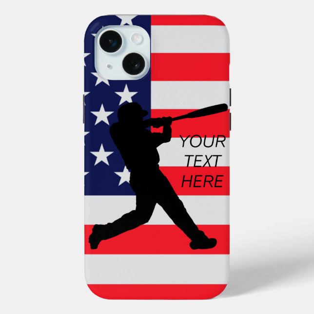 Baseball Batter und die amerikanische Flagge Case-Mate iPhone Hülle (Rückseite)