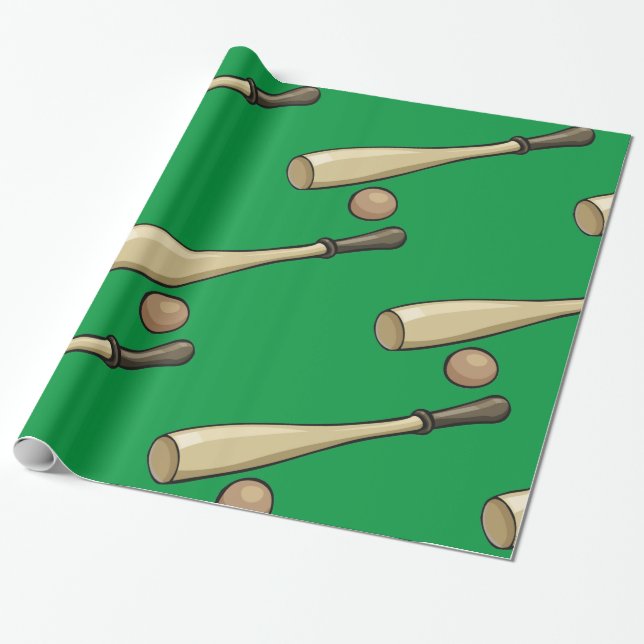 Baseball-Becken aus Holz Geschenkpapier (Ungerollt)