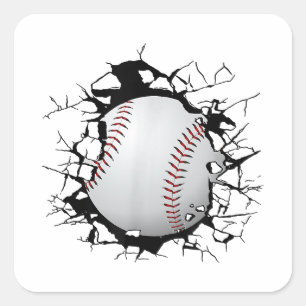 Baseball-Bekleidung - Baseball Quadratischer Aufkleber
