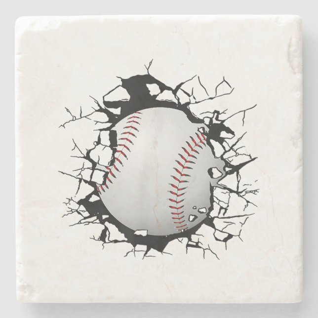 Baseball-Bekleidung - Baseball Steinuntersetzer (Vorderseite)