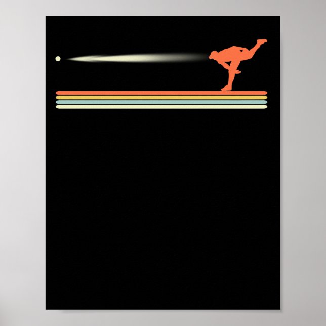 Baseball-Bekleidungs-Baseball-Spieler des Pitcher  Poster (Vorne)