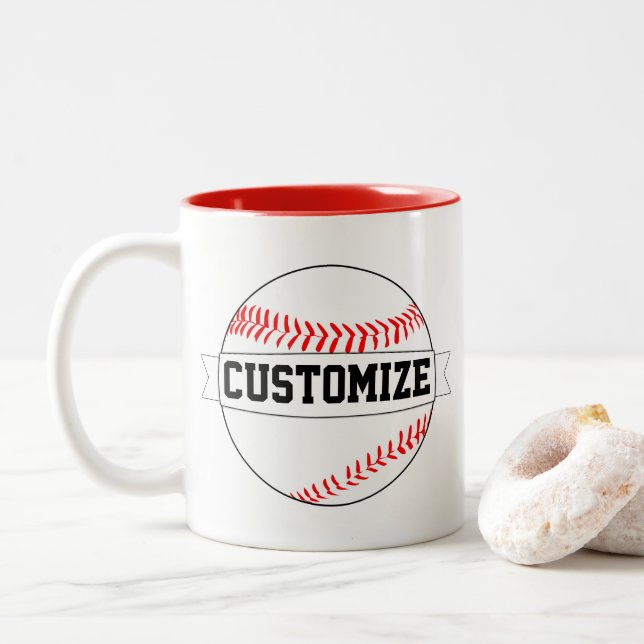 Baseball-benutzerdefinierten Teamname und Farbspor Zweifarbige Tasse (Mit Donut)