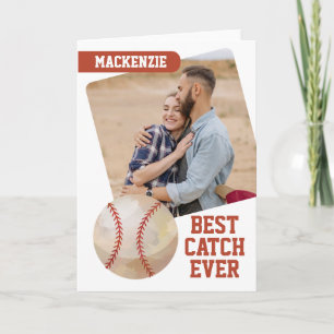 Baseball Best Catch je Personalisiertes Foto Feiertagskarte
