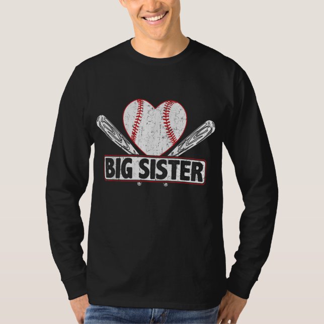 Baseball Big Sister Match Familie Softball Baseb T-Shirt (Vorderseite)