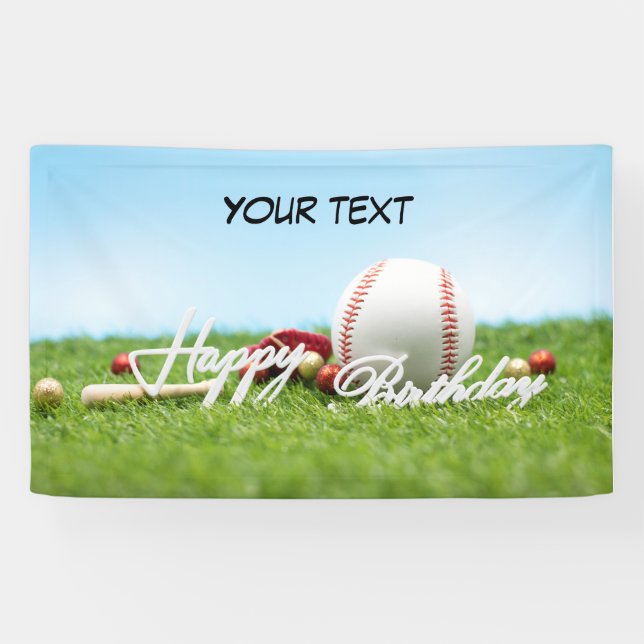 Baseball-Birthday-Banner mit Ihrem Text Banner (Horizontal)
