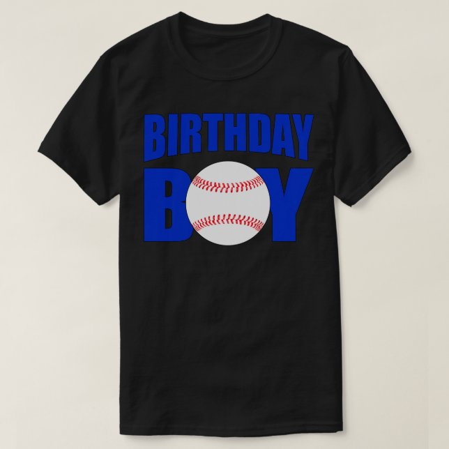 Baseball Birthday Boy Blue Baseball Player Birthda T-Shirt (Design vorne)