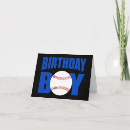 Baseball Birthday Boy Blue Baseball Player Party Karte