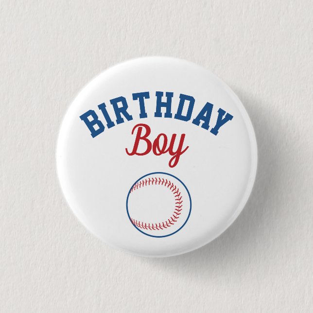Baseball Birthday Boy Button (Vorderseite)