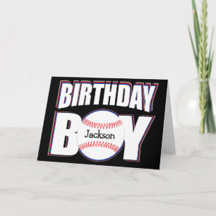 Baseball Birthday Boy Custom Player Name Sports Karte