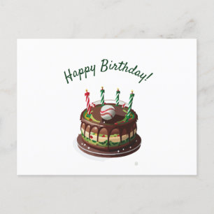 Baseball Birthday Cake Postkarte