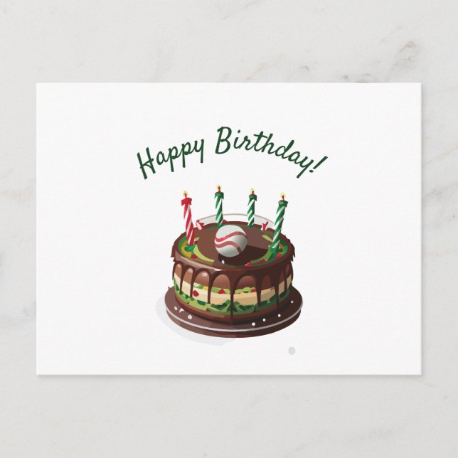 Baseball Birthday Cake Postkarte (Vorderseite)