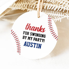 Baseball Birthday Circle Fevor Tags Geschenkanhänger