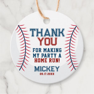 Baseball Birthday Danke Geschenkanhänger