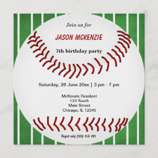 Baseball Birthday Einladung