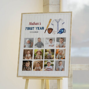 Baseball Birthday Foto Milestone Zeichen Poster