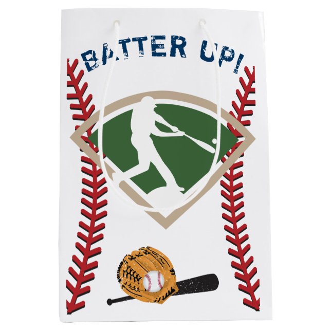 Baseball Birthday Geschenktasche Mittlere Geschenktüte (Vorderseite)