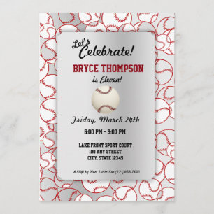 Baseball-Birthday-Party Einladung
