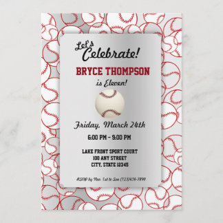 Baseball-Birthday-Party Einladung