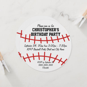 Baseball-Birthday-Party Einladung