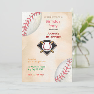 Baseball-Birthday-Party Einladung