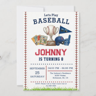 Baseball Birthday Party Invitation Einladung