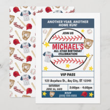 Baseball Birthday Party Invitation