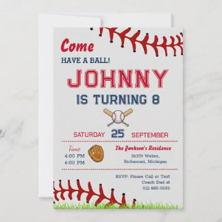 Baseball Birthday Party Invitation with Photo Einladung