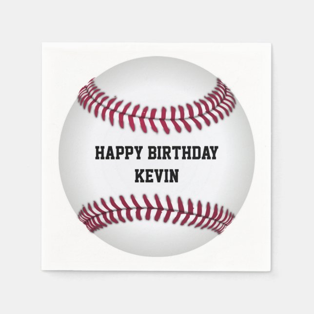 Baseball Birthday Party Paper Napkins Serviette (Vorderseite)