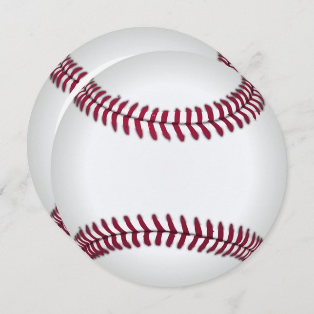 Baseball Birthday Round Einladung (Vorne/Hinten)