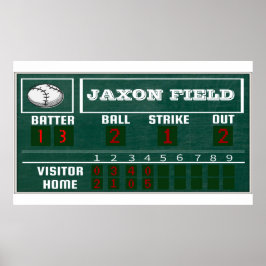 Baseball Birthday|Scoreboard|PARTY Poster