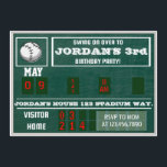 Baseball Birthday|Scoreboard|Vintag Baseball|kids Einladung<br><div class="desc">Vintages Scoreboard Geburtstagseinladung,  Chalkboard-Einladung,  Baseball Themed Party,  Baseball Party,  Jegliches Alter,  Junge Geburtstag,  Baseball Geburtstag</div>