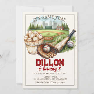 Baseball birthday, sports birthday, baseball party einladung