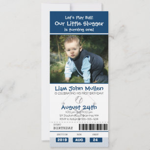 Baseball Birthday Ticket Einladung