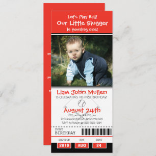 Baseball Birthday Ticket Einladung