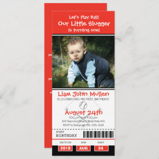 Baseball Birthday Ticket Einladung