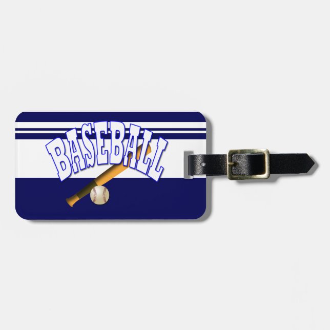 Baseball-Blau Gepäckanhänger (Vorderseite horizontal)