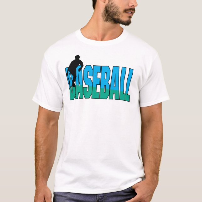 Baseball Blau und Grün T-Shirt (Vorderseite)