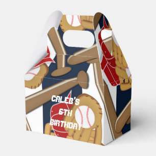 Baseball Blue Striping Geburtstagsparty Gunst Box Geschenkschachtel