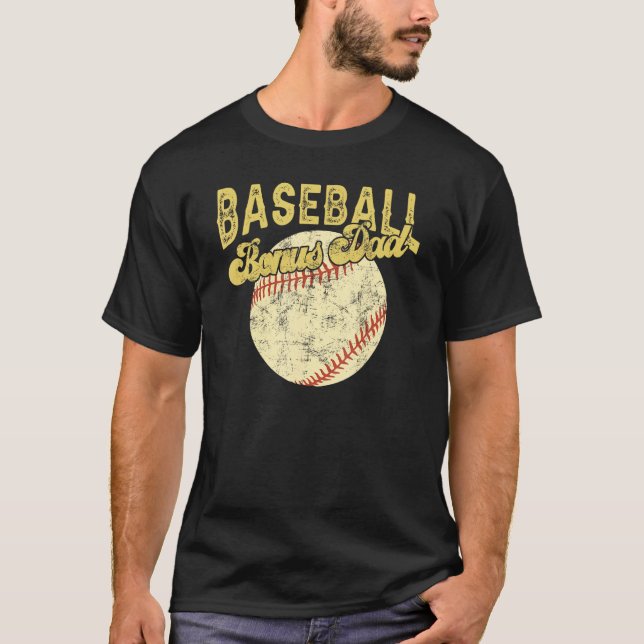 Baseball Bonus Dad Family Matching Funny Fathers D T-Shirt (Vorderseite)