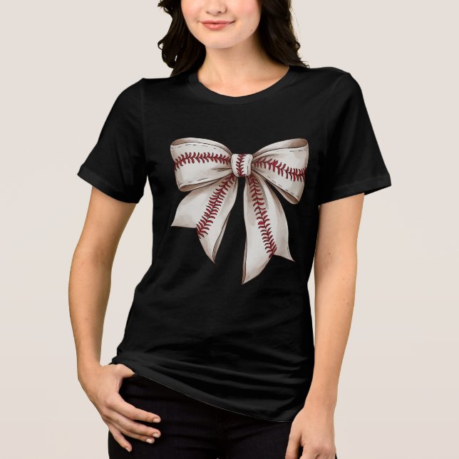 Baseball Bow Shirt, Softball Gameday Mama Shirt (Vorderseite)