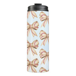 Baseball Bow Tumbler, Coquette Baseball Thema Thermosbecher