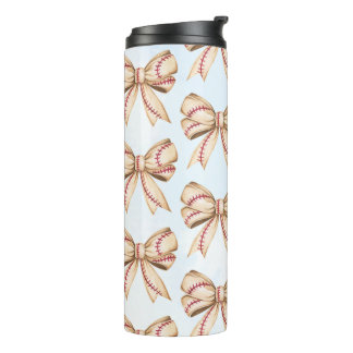Baseball Bow Tumbler, Coquette Baseball Thema Thermosbecher