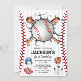 Baseball Boy Birthday Party Invitation Einladung