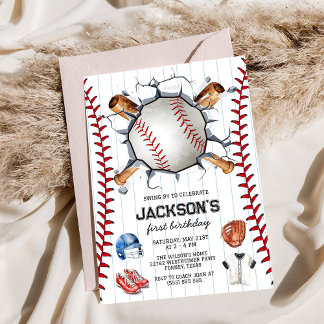 Baseball Boy Birthday Party Invitation Einladung