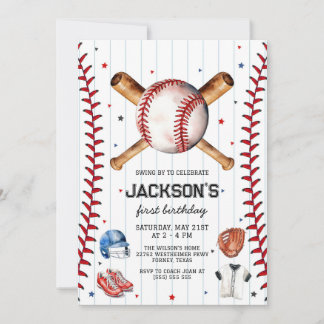 Baseball Boy Birthday Party Invitation Einladung