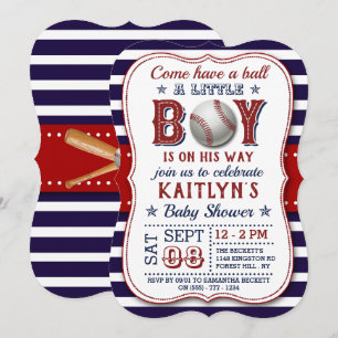 Baseball Boys Baby Shower Einladungen